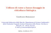 Utilizzo di rame a basso dosaggio in viticoltura biologica Gianfranco Romanazzi Università Politecnica delle Marche, Dipartimento di Scienze Ambientali.