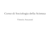 Corso di Sociologia della Scienza Vittorio Ancarani.