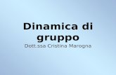 Dinamica di gruppo Dott.ssa Cristina Marogna. Cap. 8: Il Campo Campo bi–personale psicoanalista e paziente formano una coppia inestricabilmente legata.