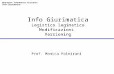 Operatore Informatico Giuridico Info Giurimatica Info Giurimatica Legistica legimatica Modificazioni Versioning Prof. Monica Palmirani.