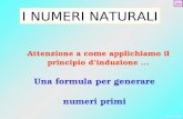I NUMERI NATURALI Una formula per generare numeri primi Attenzione a come applichiamo il principio d’induzione... fine.