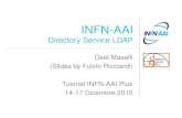 INFN-AAI Directory Service LDAP Dael Maselli (Slides by Fulvio Ricciardi) Tutorial INFN-AAI Plus 14-17 Dicembre 2010.