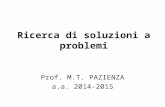 Ricerca di soluzioni a problemi Prof. M.T. PAZIENZA a.a. 2014-2015.