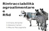 Rintracciabilità agroalimentare e Rfid Chiara Amante Alessia Carlon Maura Paccagnella.