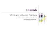 Cesvob Costruire e Gestire Siti Web Modulo tecnico-pratico: impostazione tecnologica e funzionale.