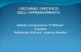 DISTURBO SPECIFICO DELL’APPRENDIMENTO Istituto Comprensivo “Il Milione” Suzzara Referente Prof.ssa Lorenza Rondini.