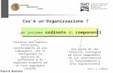 Team A. Romano Istituto Superiore Universitario di Formazione Interdisciplinare 1 Cos’è un’Organizzazione ? …un insieme ordinato di componenti Una parte.