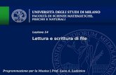 Lettura e scrittura di file Lezione 14 Programmazione per la Musica | Prof. Luca A. Ludovico.