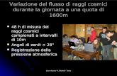 Liceo classico "V. Gioberti"- Torino Variazione del flusso di raggi cosmici durante la giornata a una quota di 1600m 48 h di misura dei raggi cosmici campionati.