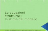 1 Corso di Metodologia e tecnica della ricerca sociale a.a. 2010-2011 Le equazioni strutturali: la stima del modello.