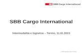 SBB Cargo International Intermodalità e logistica – Torino, 11.01.2013 © SBB Cargo Italia dir/mt 11.01.2013.