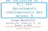Misure esclusive ed inclusive di |V cb | nei decadimenti semileptonici dei mesoni B Diego Monorchio Università “Federico II” di Napoli e INFN Incontri.