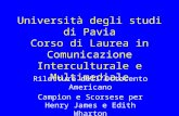 Università degli studi di Pavia Corso di Laurea in Comunicazione Interculturale e Multimediale Riletture dell’Ottocento Americano Campion e Scorsese per.