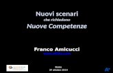 Franco Amicucci  LuissRoma 29 ottobre 2014 Nuovi scenari che richiedono Nuove Competenze.