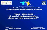 Antonella Ninci Presidente Cpo INAIL “INAIL 1990- 2007 18 anni di pari opportunità : siamo davvero maggiorenni?” Forum P.A. Roma 24 maggio 2007 Le azioni.