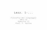 Lezz. 1-... Filosofia del linguaggio 2011-12 Semestre II Prof. F. Orilia.