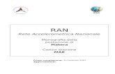 RAN Rete Accelerometrica Nazionale Monografia della postazione di Matera Codice stazione MAR Prima compilazione: 15 Febbraio 2007 Aggiornamento: