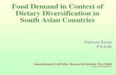 Dietary changes – example from India, Bangladesh and Pakistan