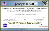 Faster Evolutionary Multi-Objective Optimization via GALE: the Geometric Active Learner