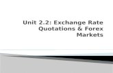 Unit 2.2 Exchange Rate Quotations & Forex Markets