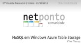 NoSQL em Windows Azure Table Storage - Vitor Tomaz