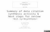 Summary of data citation synthesis activity & Review