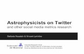 Stefanie Haustein & Vincent Larivière: Astrophysicists on Twitter and other social media metrics research