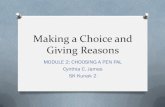 Making a Choice and Giving Reasons (Module 2: Choosing a Pen Pal)