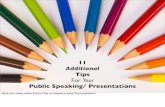 11 More Public Speaking/Presentation Tips!