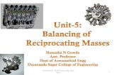 Balancing of reciprocating masses