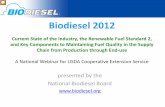 Biodiesel State of The Industry and Fuel Quality - NBB USDA Coop Ext Webinar