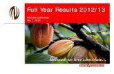 Barry Callebaut Full Year Results 2012/13