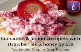 Tastynotes Step by Step Recipes - Crumpets with Fresh Strawberries by Eva