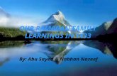 Nazeef & sayed family learnings