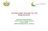 Afghanistan Country Presentation at ACEF 2014