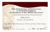 The Distribution of References in Scientific Papers: an Analysis of the IMRaD Structure - ISSI-2013