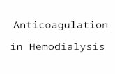 Anticoagulation in hemodialysis