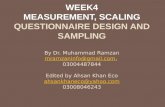Business Research Methods. measurement questionnaire and sampling