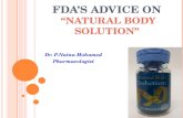 FDA's Advice on Natural body solution