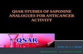 Qsar studies of saponine analogues for anticancer activity by sagar alone