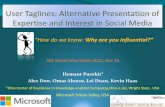 User Taglines: Alternative Presentations of Expertise and Interest in Social Media