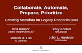 Collaborate, Automate, Prepare, Prioritize: Creating Metadata for Legacy Research Data