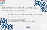 From Open Access to Open Data in Agriculture: FAO analysis of some international initiatives and  projects for datasharing
