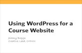 Using WordPress for a Course Website