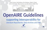 CRIS 2014 - OpenAIRE Guidelines: supporting interoperability for Literature Repositories, Data Archives and CRIS