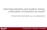 Internationalisation and student voices: a disruption of business-as-usual?