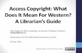 Access Copyright: What Does it Mean for Western?  A Librarian's Guide
