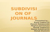 Sub division of journals