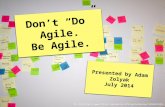 Don't "Do" Agile, Be Agile