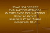 USING 360 DEGREE EVALUATION METHODS IN EMPLOYEE EVALUATIONS Susan ...
